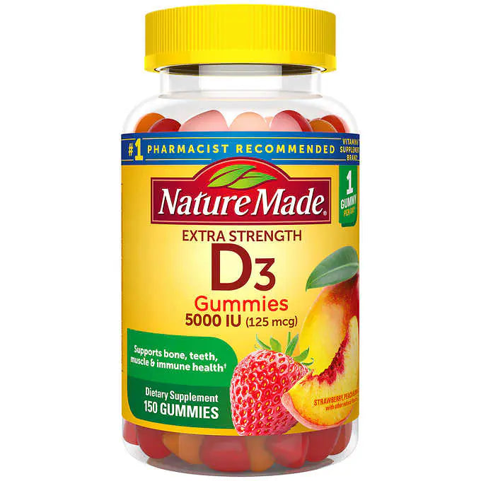 Nature Made Extra Strength Vitamin D3 125 mcg, 150 Gummies