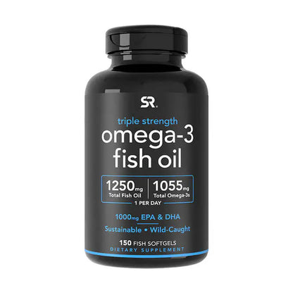 Sports Research Triple Strength Omega-3 Fish Oil, 150 Fish Softgels