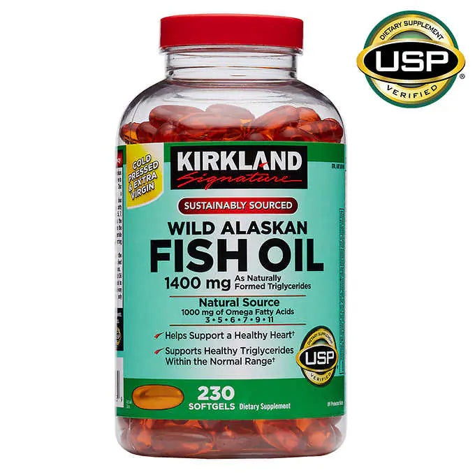 Kirkland Signature Wild Alaskan Fish Oil 1400 mg., 230 Softgels