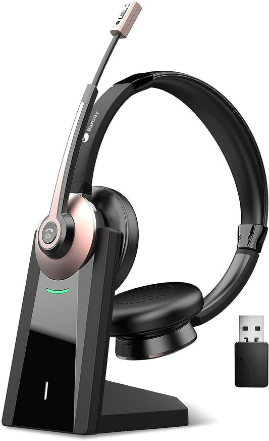 Wireless Headset, Bluetooth with Microphone Noise Cancelling