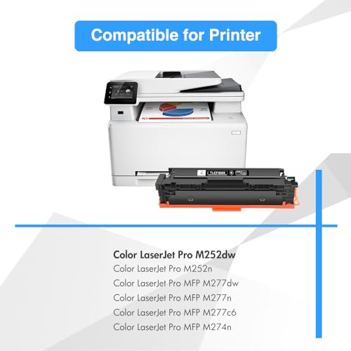 TRUE IMAGE 201X M277dw Toner Cartridge Compatible Replacement for HP 201X 201A M252dw CF400X Color Pro MFP M277dw M277c6 CF401X CF402X CF403X M252 M277 Printer (Black Cyan Yellow Magenta, 4-Pack)