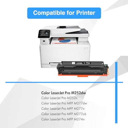 TRUE IMAGE 201X M277dw Toner Cartridge Compatible Replacement for HP 201X 201A M252dw CF400X Color Pro MFP M277dw M277c6 CF401X CF402X CF403X M252 M277 Printer (Black Cyan Yellow Magenta, 4-Pack)