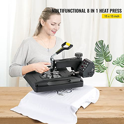 Open box Xямдxан байгаа!!! VEVOR Heat Press Machine, 15x15in 8in1 Heat Press, 800W Sublimation Machine, 360° Rotation